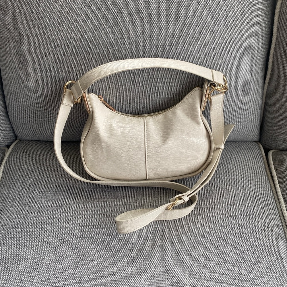 Macy's On 34th Dyanne textured faux-leather shoulder crossbody bag - Off White